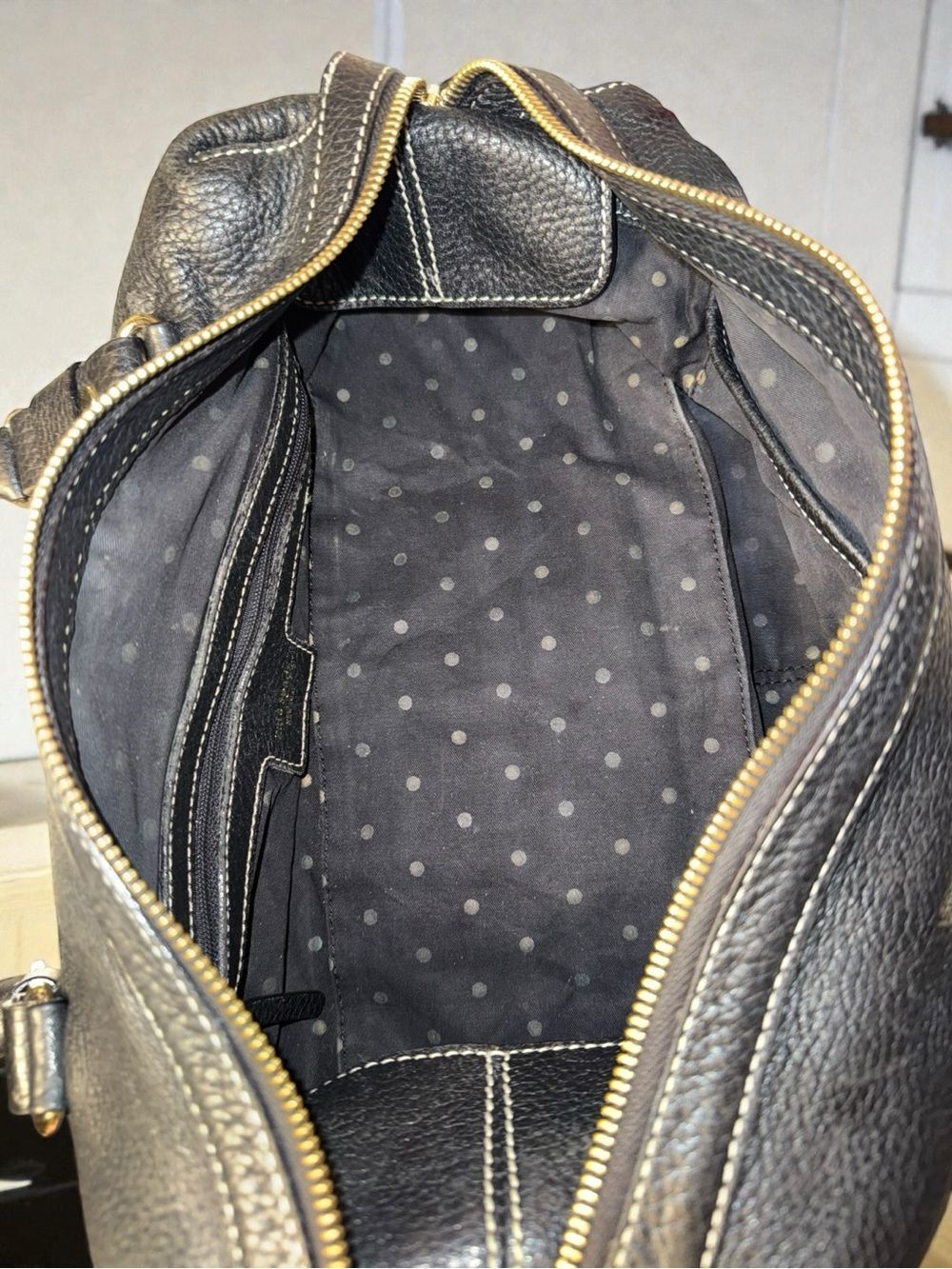 Vintage 🖤♠️ Kate Spade Cami Foster Black Pebbled Leather Barrel Bag Y2k - IYKYK🦄 - Picture 12 of 15